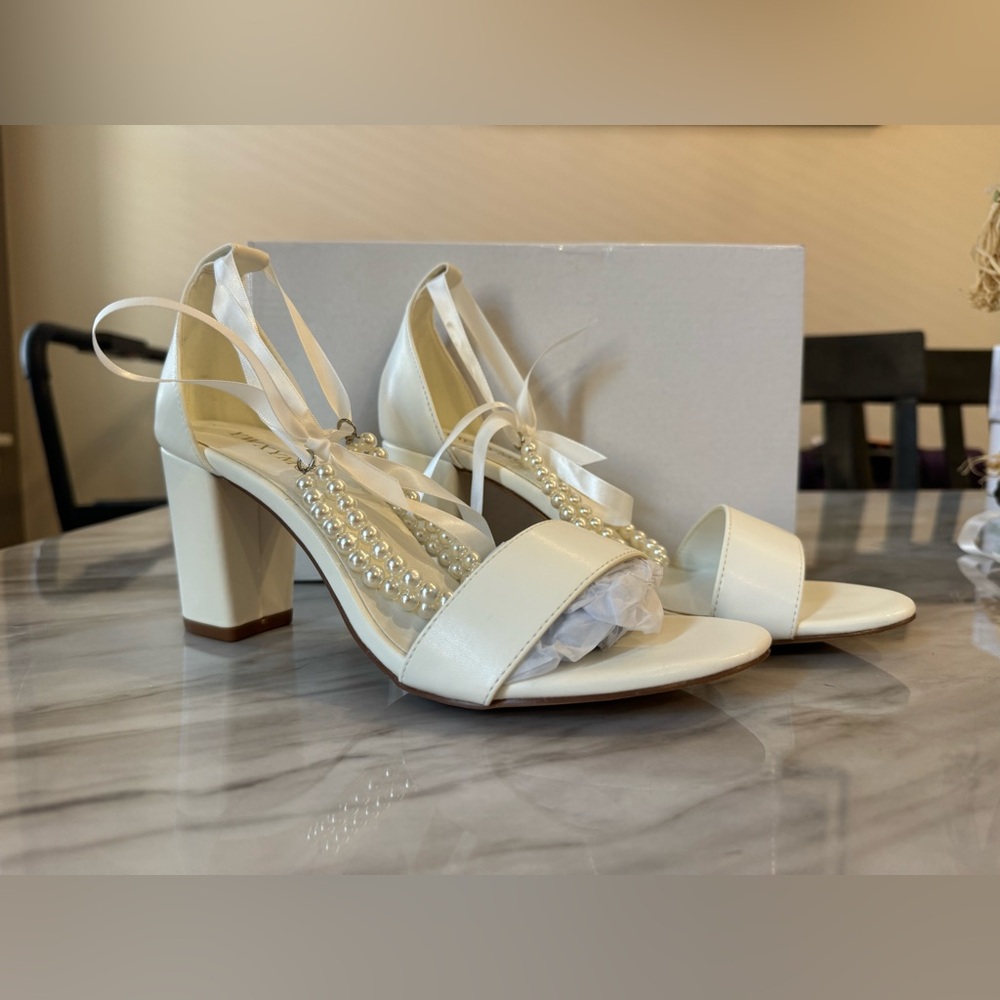 Ivory Block Bridal Heel